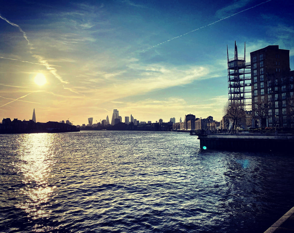 View of London Thames during sunset