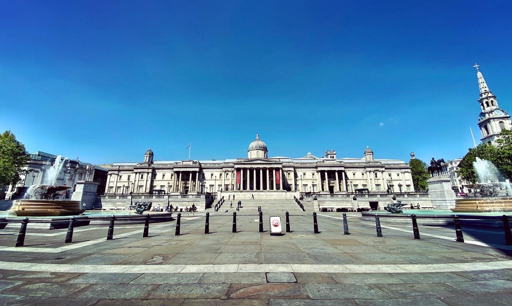 Quiet Trafalgar Square during lockdown